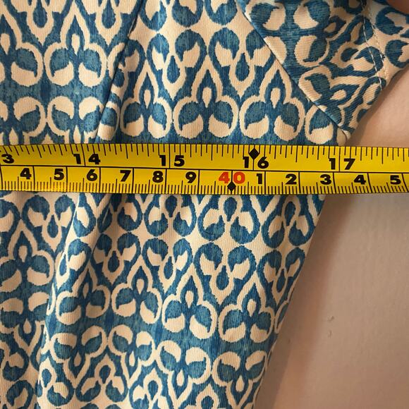 J. McLaughlin Blue White Catalina Cloth Knee Length Dress Women's size Small - Picture 7 of 9
